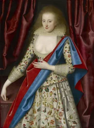 Portrait of a lady in masquing dress, possibly Jane, Lady Thornhagh